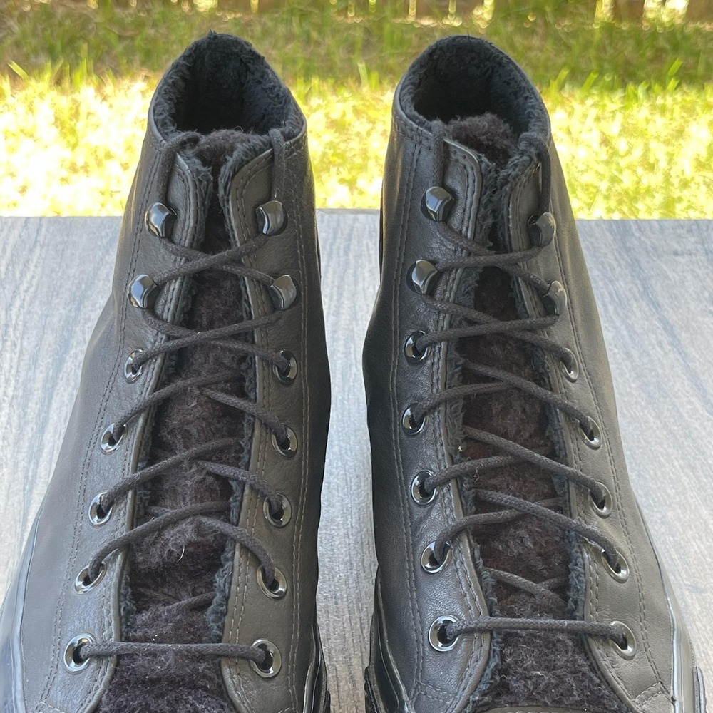 Converse Chuck Taylor All Star Shoes Womens Size 10 Leather Faux Fur Winter Warm - Picture 14 of 14